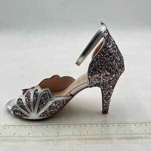 Elegant Silver Glitter Heels